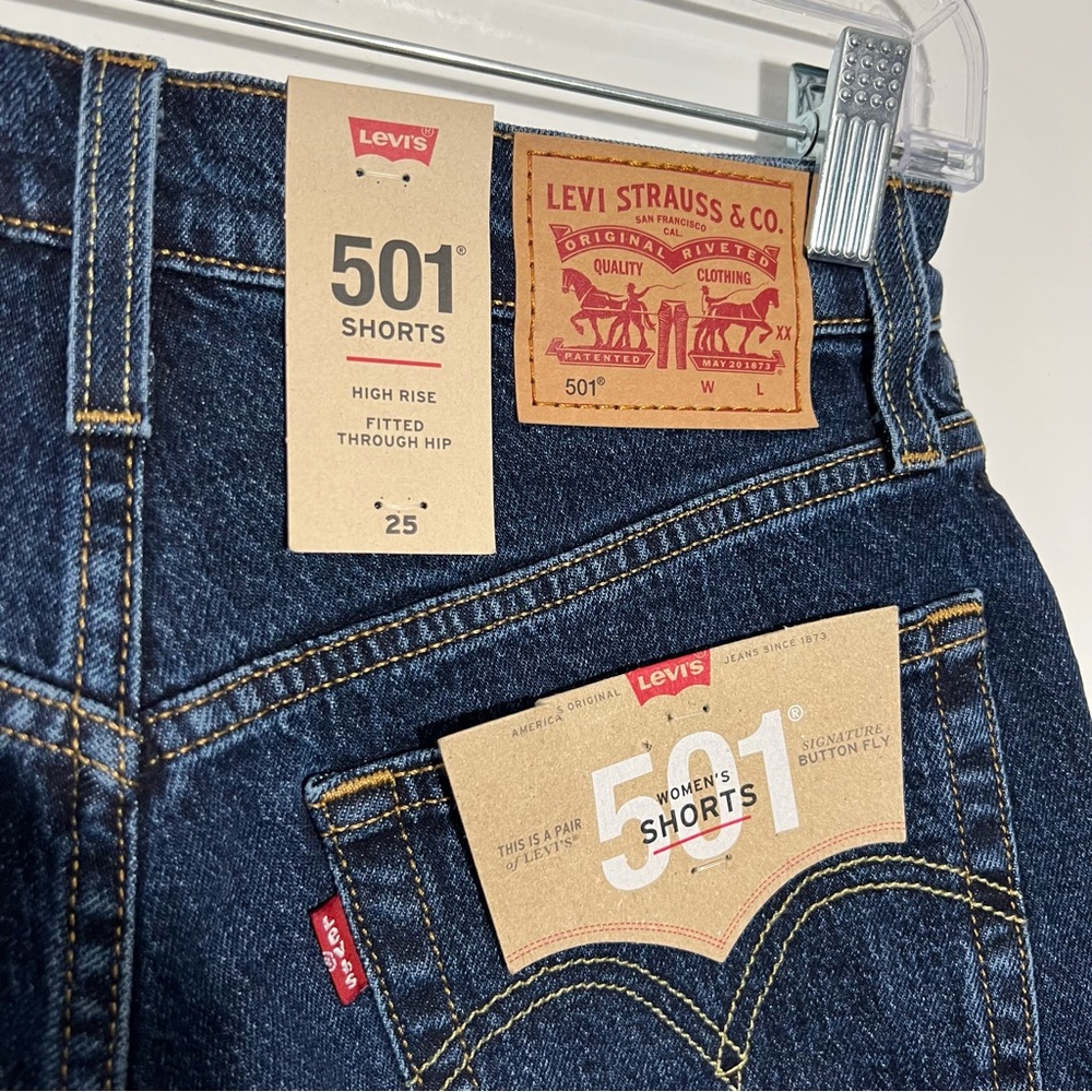 Levi's 501 High Rise Cut Off‎ Shorts Button Fly Size 25 90s Y2K Streetwear - Picture 5 of 9
